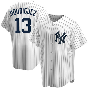 Men's New York Yankees Alex Rodriguez Replica White Home Jersey