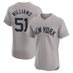 Men's New York Yankees Bernie Williams Elite Gray Road Jersey