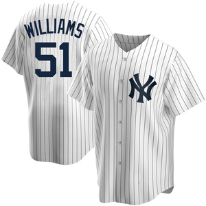 Men's New York Yankees Bernie Williams Replica White Home Jersey