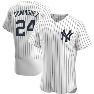 Men's New York Yankees Jasson Dominguez Authentic White Home Jersey