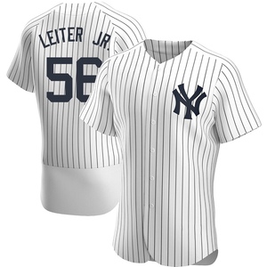Men's New York Yankees Mark Leiter Jr. Authentic White Home Jersey