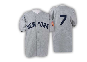 Men's New York Yankees Mickey Mantle Replica Grey 1952 Throwback Jersey