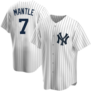 Men's New York Yankees Mickey Mantle Replica White Home Jersey