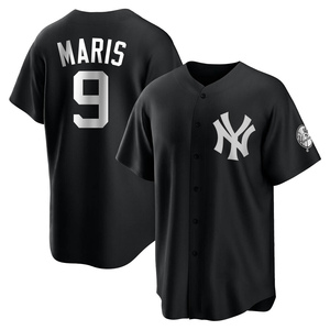 Men's New York Yankees Roger Maris Replica White Black/ Jersey