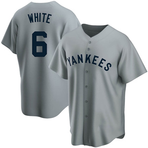 Men's New York Yankees Roy White Replica White Gray Road Cooperstown Collection Jersey