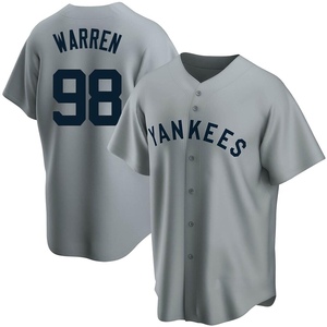Men's New York Yankees Will Warren Replica Gray Road Cooperstown Collection Jersey