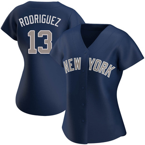 Women's New York Yankees Alex Rodriguez Authentic Navy Alternate Jersey