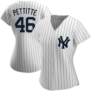 Women's New York Yankees Andy Pettitte Replica White Home Name Jersey