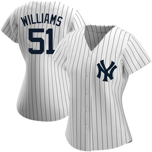 Women's New York Yankees Bernie Williams Replica White Home Name Jersey