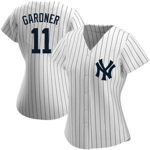 Women's New York Yankees Brett Gardner Replica White Home Name Jersey