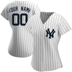 Women's New York Yankees Custom Replica White Home Name Jersey