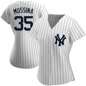 Women's New York Yankees Mike Mussina Authentic White Home Name Jersey
