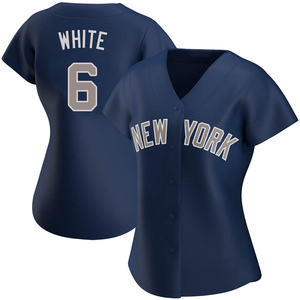 Women's New York Yankees Roy White Replica White Navy Alternate Jersey