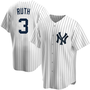 Youth New York Yankees Babe Ruth Replica White Home Jersey
