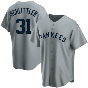 Youth New York Yankees Cam Schlittler Replica Gray Road Cooperstown Collection Jersey